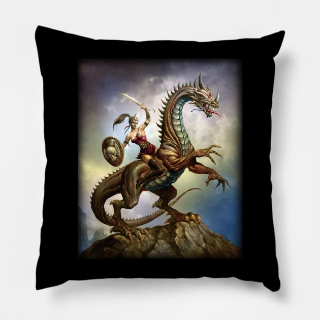 Dragon Rider Pillow by Paul_Abrams