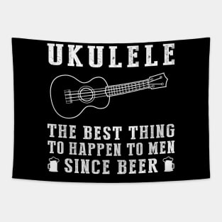 Strumming Smiles: 'Ukulele - Better Than Beer & Wine' Funny T-Shirt Tapestry