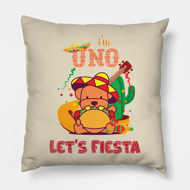 I'm Uno Let's Fiesta Cute Baby Cinco De Mayo Birthday Pillow by printalpha-art