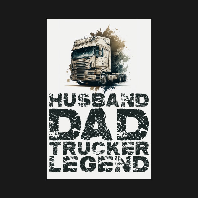 Husband Dad Trucker Legend #3 by aifuntime