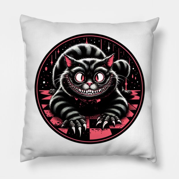 horror cheshire cat Pillow by Anthony88