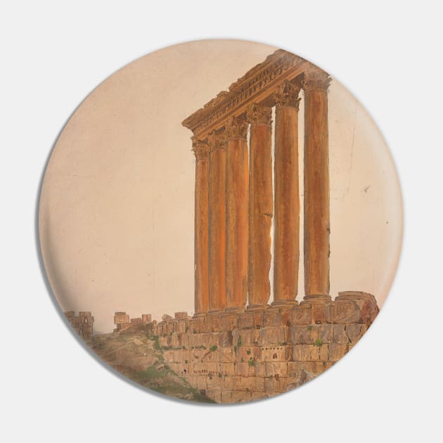 Ruins of the Temple of Zeus, Baalbek by Frederic Edwin Church Pin by Classic Art Stall