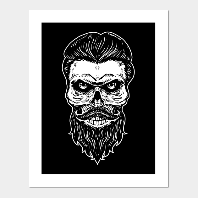 Skull with Beard - Traditional Tattoo - Posters and Art Prints | TeePublic Skull with Beard - Traditional Tattoo - Posters and Art Prints | TeePublic