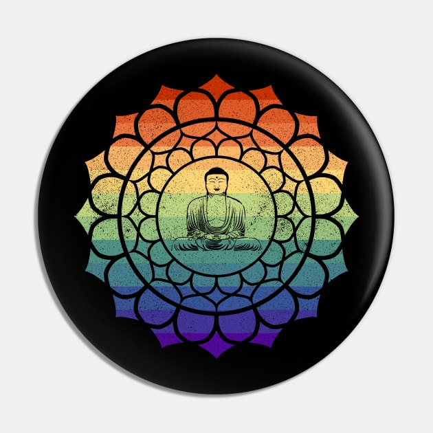 Gay Buddha Mandala Pin by Muzehack