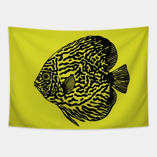 Pompadour or Discus Fish - aquarists fish design Tapestry