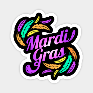 Purple Lettering For Mardi Gras Magnet