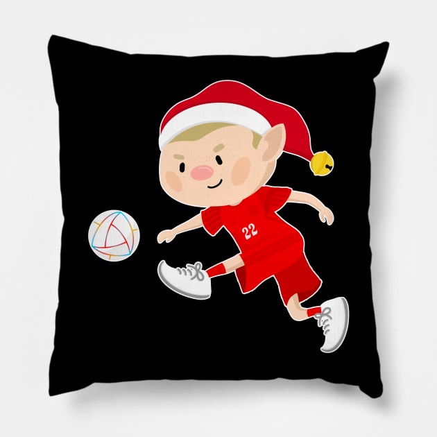 Denmark football Christmas elf. Football World Cup soccer t-shirt Pillow by abtchlr