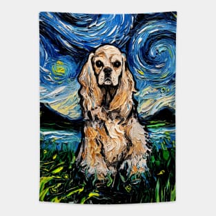 American Cocker Spaniel Night Tapestry