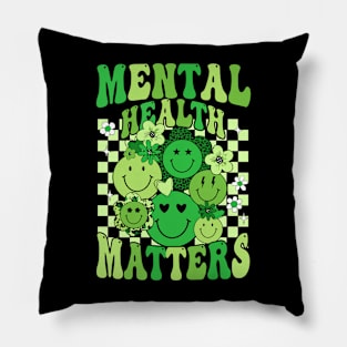 Mental Health Matter Groovy Floral Mental Health Awareness Pillow