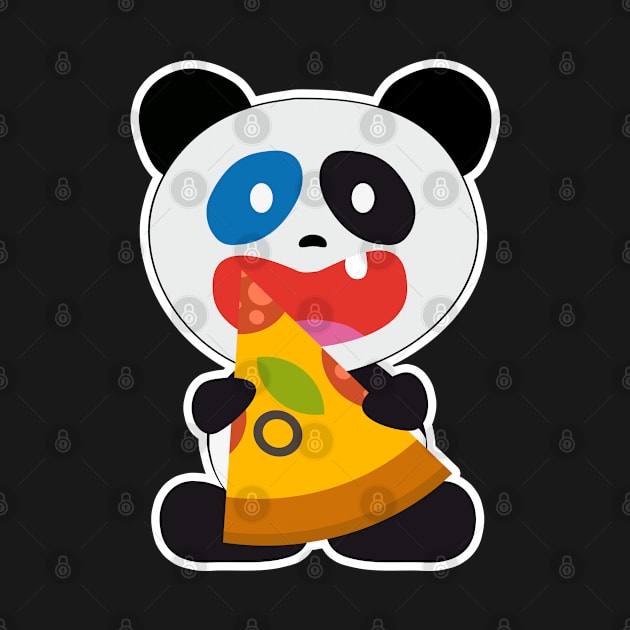 Panda Bear with Pizza Food by HappyGiftArt