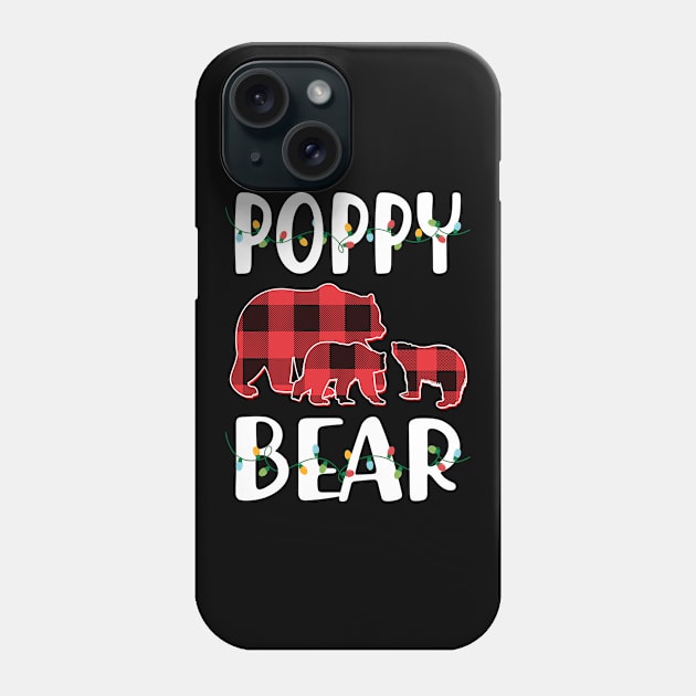 Poppy Bear Red Plaid Christmas Pajama Matching Family Gift Phone Case by intelus