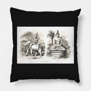 Oriental Divinities Cotama Budha (Gautama Buddha)  & Indra Pillow