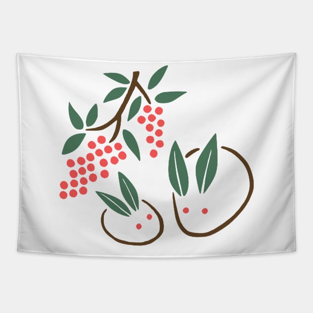 Cutie mochi bunny couple Tapestry by lamaisondulapino