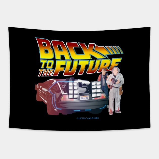 back to the future, doc brown, marty mcfly, delorean Tapestry by HEJK81