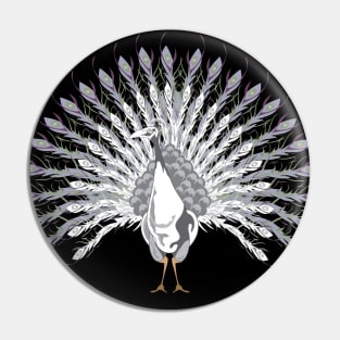 White Peacock Pin