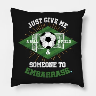 Soccer a Ball a Field Pillow