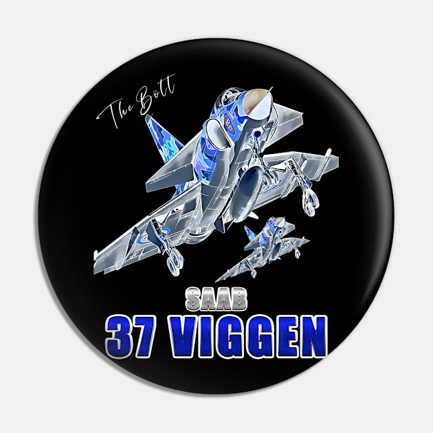 Saab 37 Viggen Swedish Multi Combat Aircraft Pin by aeroloversclothing