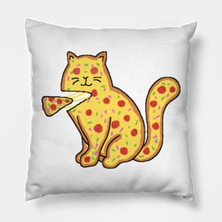 Pizza cat with a delicious slice Pillow