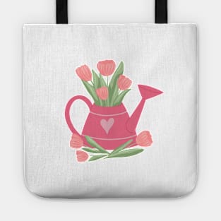 Tulips in a watering can Tote