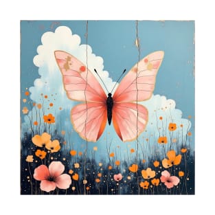 Fluttering Fancy Pink Butterfly T-Shirt