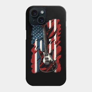 Patriotic USA 4th of July Guitarist Concert Festival Guitar Phone Case