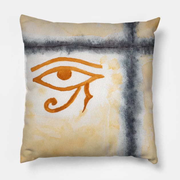 Eye of Horus Pillow by lindaursin