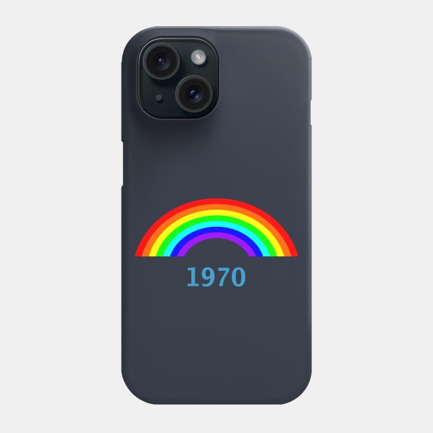 Vintage Rainbow 1970 A Retro Year Phone Case by ellenhenryart