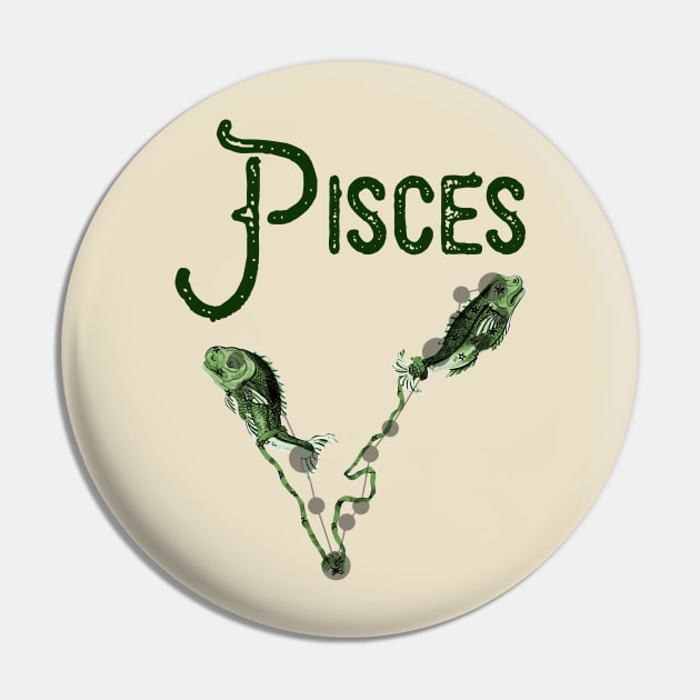 Pisces ))(( Astrological Sign Zodiac Constellation Design Pin by darklordpug