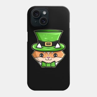Kawaii Kat With Green Hat And Bow For St. Patricks Day Phone Case