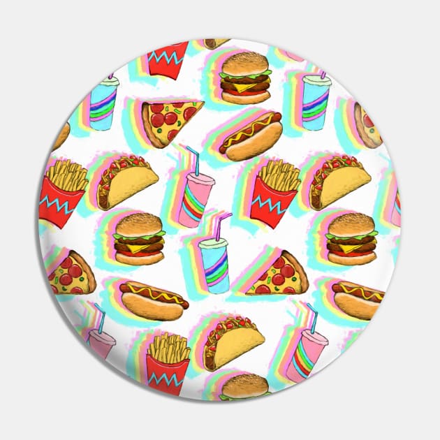 Rainbow Fast Food Pin by micklyn