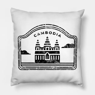 Cambodia - Black print Pillow