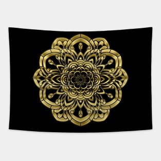 3D Gold Mandala Design #4 / Sacred Geometry Flower of Life Mandala Tapestry