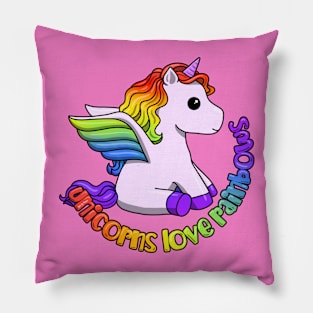 Unicorns Love Rainbows Pillow