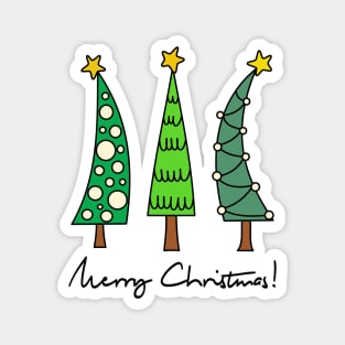 Three Christmas trees wish you a Merry Christmas! Magnet