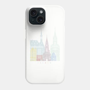 Aachen skyline poster pastel Phone Case