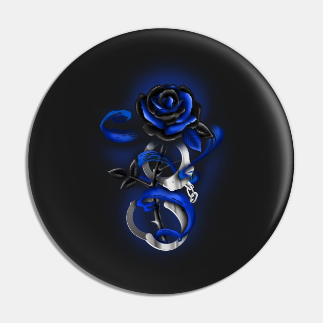 Rose tattoo Police Thin Blue Line Pin by tshirttrending