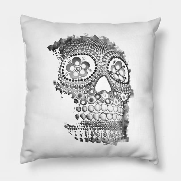 Hairy skull Pillow by HorizonNew