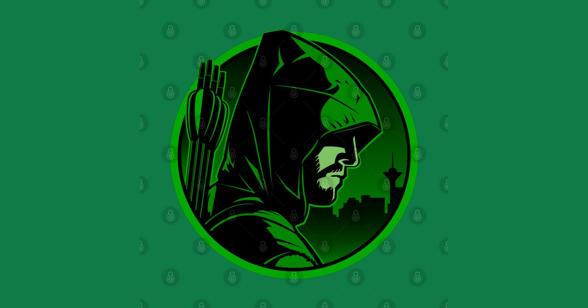 Green Arrow Art Emblem - Arrow - Sticker | TeePublic
