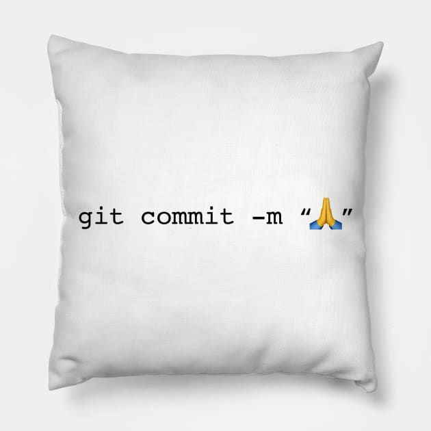 git commit prayer hands emoji Pillow by thomasesmith