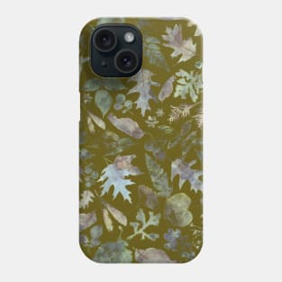 Woodland foliage, forest green, watercolor wash Phone Case