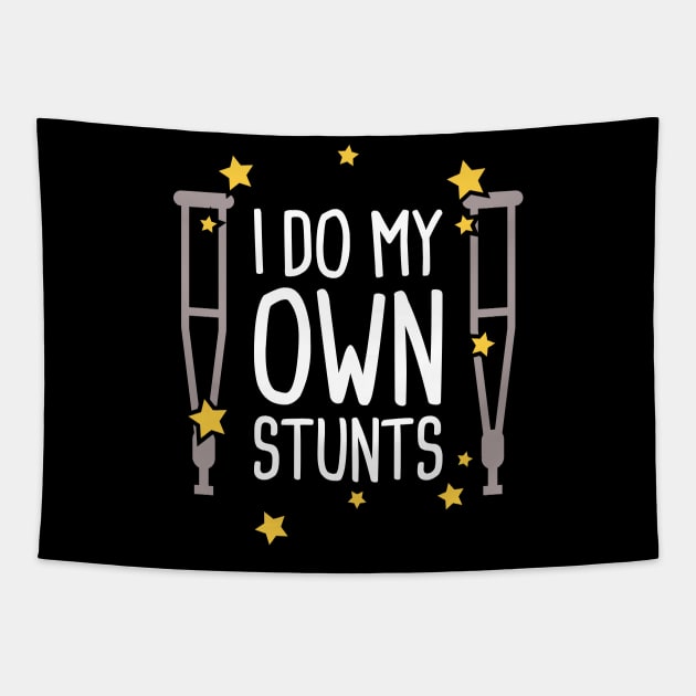 Stunts - Get Well Gift Fractured Broken Knee Cap Tapestry by MeatMan