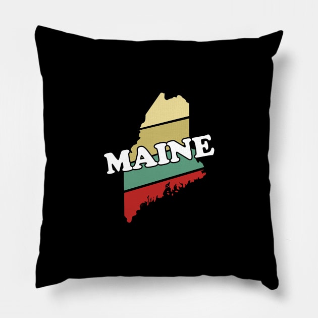 Maine State Vintage Retro Souvenir Gift graphic Pillow by Blue Zebra