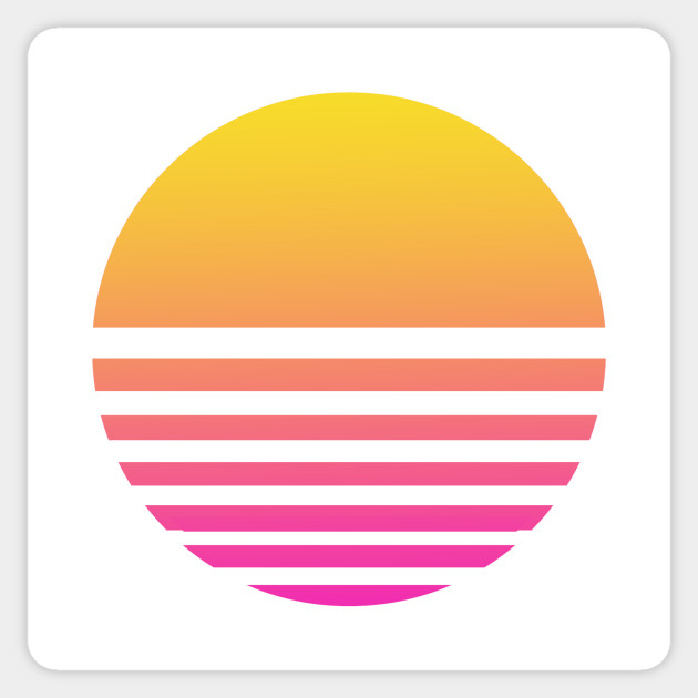 Vintage Sun Set 80's - Retro Sun - Sticker | TeePublic