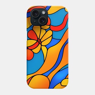 Vibrant Summer Flower  - Stained Glass Abstract Pattern Phone Case