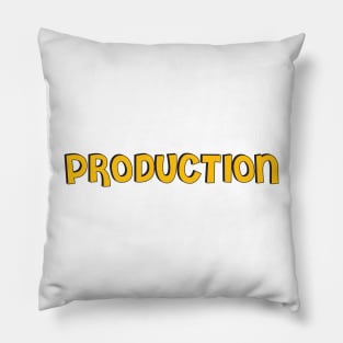 Film Crew On Set - Production - Gold Text - Front Pillow