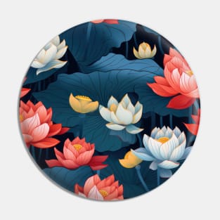 Serenity Blooms: Timeless Lotus Flower Pattern Pin