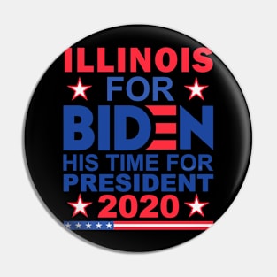 Illinois For BIDEN His Time For President 2020 Shirt Pin