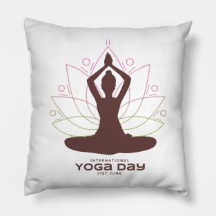 Yoga Serenity: Celebrating Yoga Day Pillow