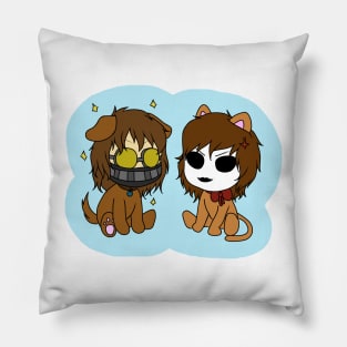 cute creepypasta toby and masky Pillow