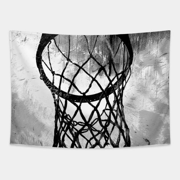 Basketball art print swoosh 41- black and white basketball art Tapestry by takumipark